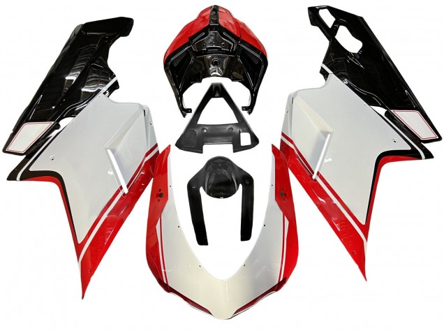2007-2014 Ducati 848/1098/1198 Motorcycle Fairing - White Red Glossy Black Australia