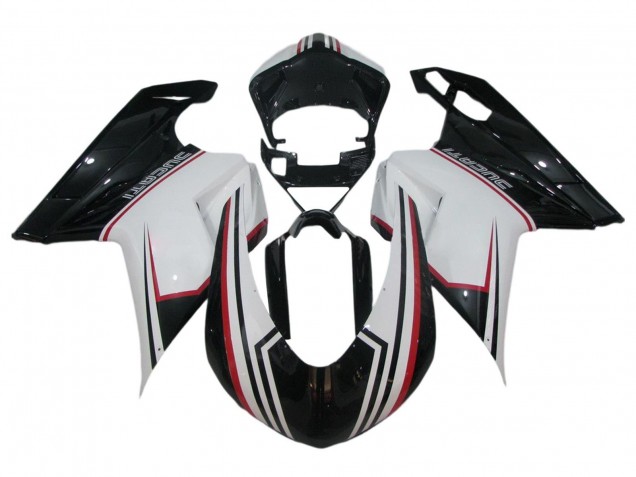 2007-2014 Ducati 848/1098/1198 Bike Fairings - White Red Glossy Black Australia