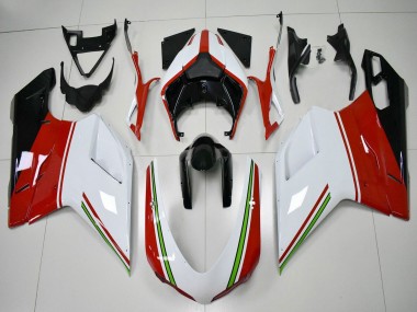 Affordable 2007-2014 Ducati 848/1098/1198 Motorcycle Fairings - White Red Green Glossy Black Australia