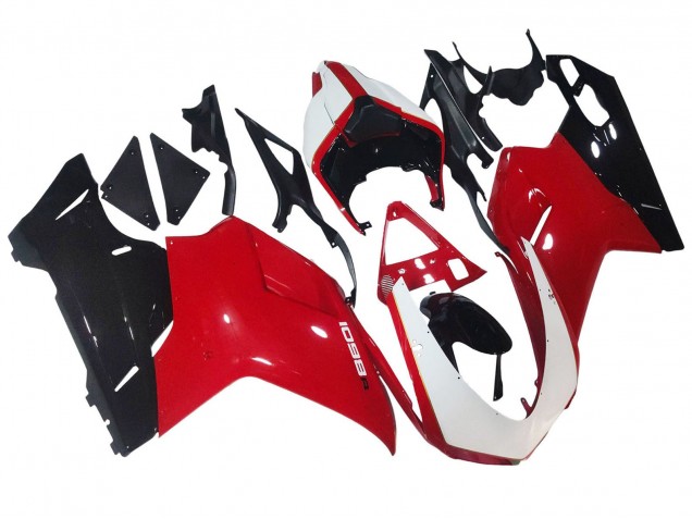 2007-2014 Ducati 1098 Motorcycle Fairings - White Red Glossy Black Australia