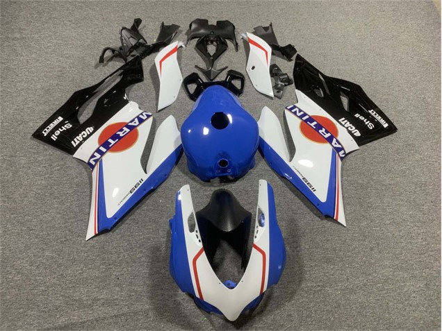 2011-2014 Ducati Panigale 899/1199 Motorcycle Fairings - White Blue Glossy Black Martini Australia