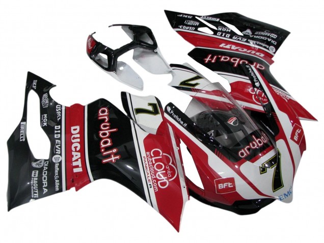 2011-2014 Ducati Panigale 899/1199 Motorcycle Fairings - White Red Glossy Black Aruba.it 7 Australia