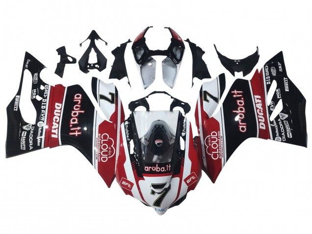 2011-2014 Ducati Panigale 899/1199 Motorcycle Fairings - White Red Glossy Black Aruba.it 7 Australia