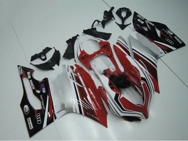 2011-2014 Ducati Panigale 899 Motorcycle Fairing - White Red Glossy Black Australia