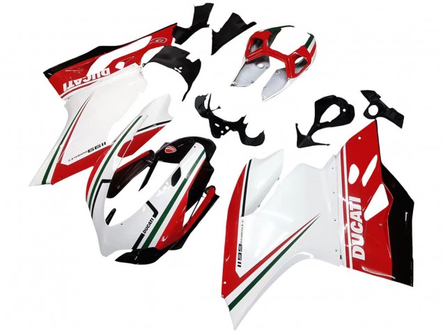 2011-2014 Ducati 1199 Motorcycle Fairings - White Red Green Glossy Black Australia