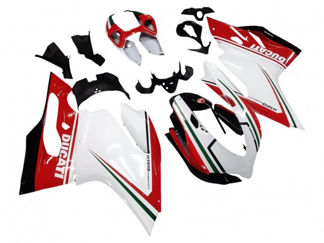 2011-2014 Ducati 1199 Motorcycle Fairings - White Red Green Glossy Black Australia