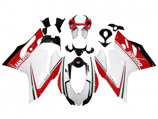 2011-2014 Ducati 1199 Motorcycle Fairings - White Red Green Glossy Black Australia