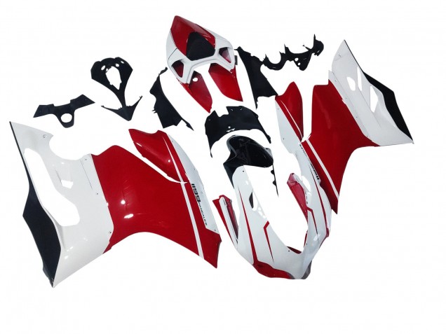 2011-2014 Ducati 1199 Motorcycle Fairings - White Red Glossy Black Australia