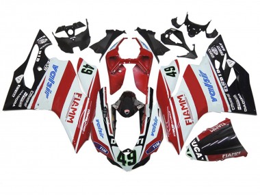 Affordable 2011-2014 Ducati 1199 Motorcycle Fairings - White Red Glossy Black Valsir Fiamm 49 Australia
