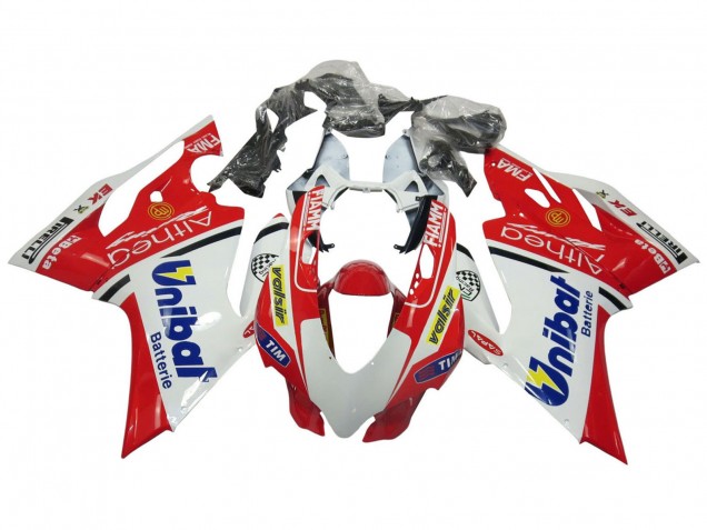 2011-2014 Ducati Panigale 899/1199 Motorcycle Fairings - White Red Blue Valsir Fiamm Australia