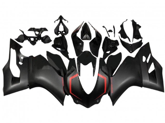 2015-2020 Ducati 1299 Motorcycle Fairings - Black Carbon Fiber Style Red Australia