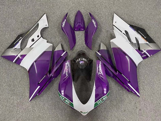 2015-2020 Ducati 959/1299 Motorcycle Fairings - Purple White Glossy Black Flex-Box Australia