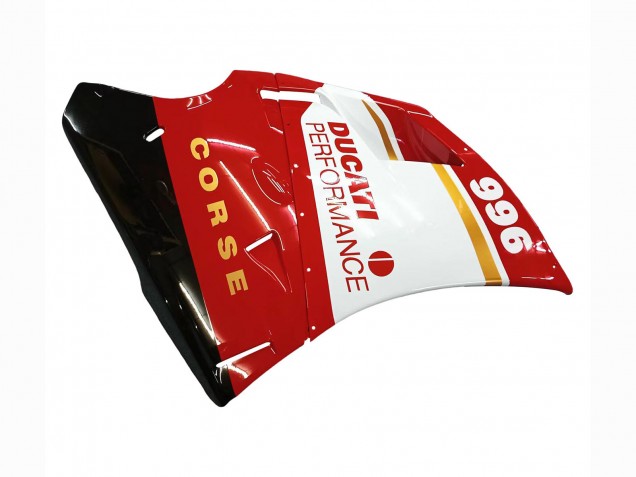 1993-2005 Ducati 996 Motorcycle Fairings - White Red Gold Glossy Black Corse Performance Australia