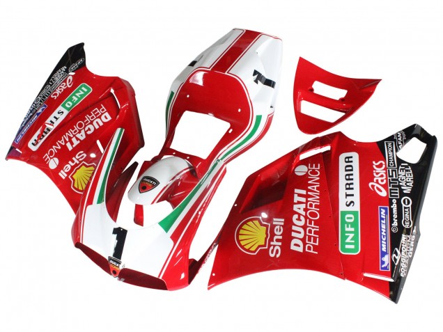1993-2005 Ducati 748/916/996/998 Motorcycle Fairings - White Red Yellow Green Glossy Black Performance Australia