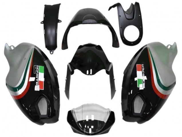 2008-2012 Ducati Monster 696 796 1100 1100S Motorcycle Fairings - Glossy Black Silver Red Green Australia