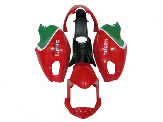 2008-2012 Ducati Monster 696 796 1100 1100S Motorcycle Fairings - Red White Green Australia