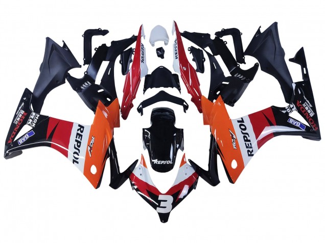 2013-2015 Honda CBR500R Motorcycle Fairings - Orange White Red Glossy Black Repsol 3 Australia