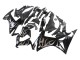 2013-2015 Honda CBR500R Motorcycle Fairings - Glossy Black Silver Flame Australia