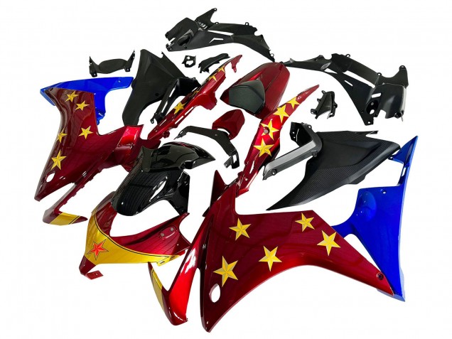 2013-2015 Honda CBR500R Motorcycle Fairings - Red Blue Yellow Star Australia