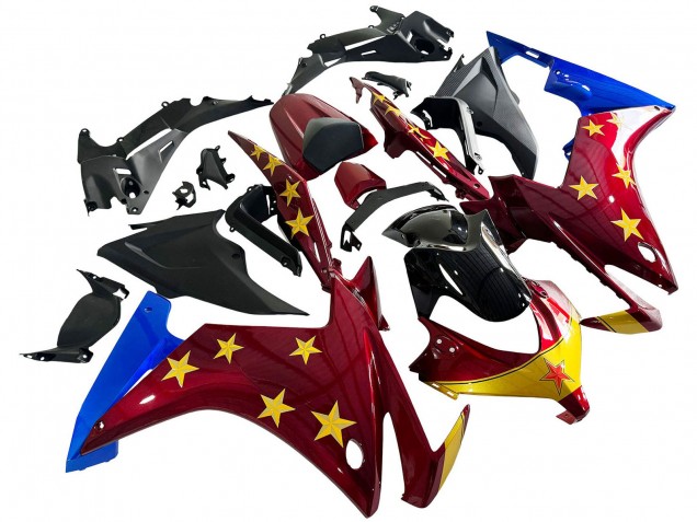 2013-2015 Honda CBR500R Motorcycle Fairings - Red Blue Yellow Star Australia