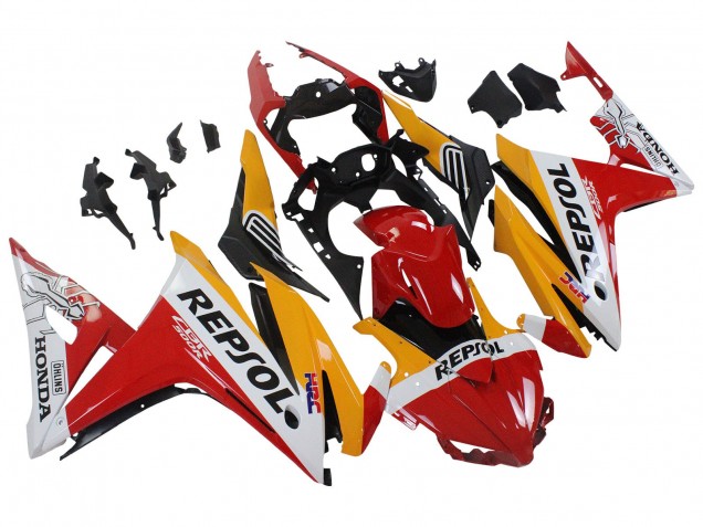 2016-2018 Honda CBR500R Motorcycle Fairings - Yellow White Red Repsol HRC Australia