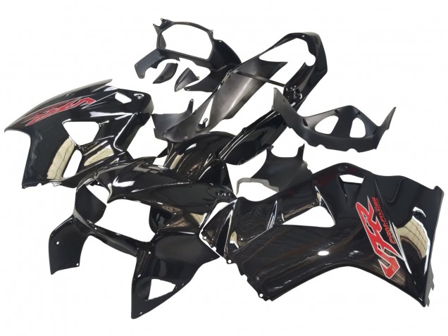 1998-2001 Honda VFR 800 Motorcycle Fairings - Glossy Black Red Decal Australia