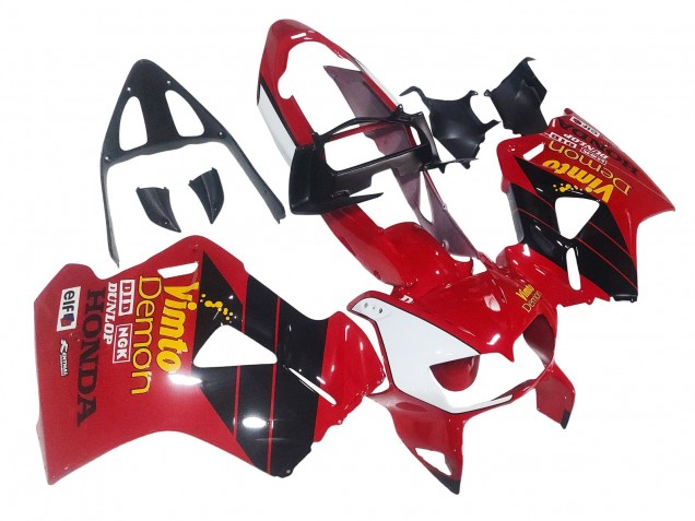 1998-2001 Honda VFR 800 Motorcycle Fairings - Red White Glossy Black Vimto Australia