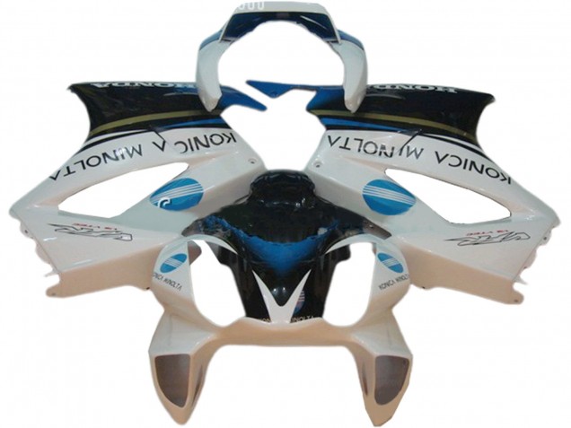 2002-2013 Honda VFR 800 Motorcycle Fairings - White Blue Black Konica Minolta Australia
