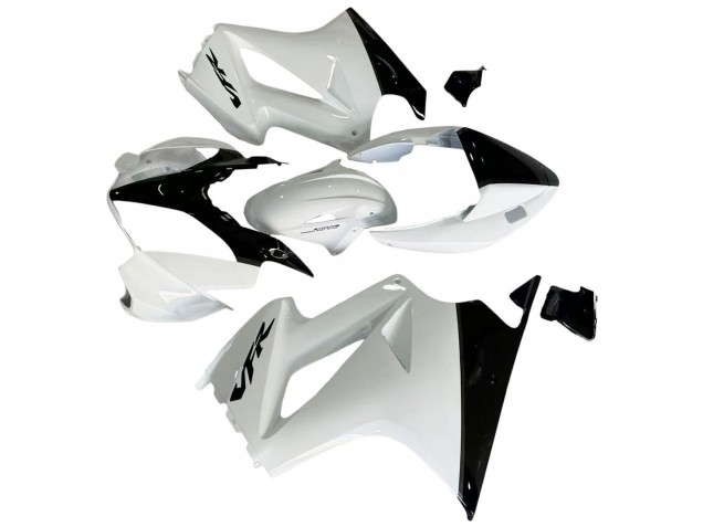 2002-2013 Honda VFR 800 Motorcycle Fairings - Pearl White Glossy Black Decal Australia
