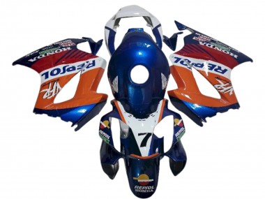Affordable 2002-2013 Honda VFR 800 Motorcycle Fairings - White Orange Blue Repsol Australia