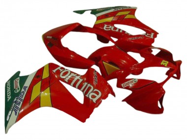 Affordable 2002-2013 Honda VFR 800 Motorcycle Fairings - Red Yellow Green Fortuna Castrol Valsir 33 Australia