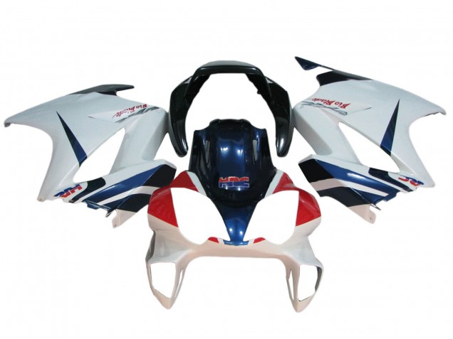 2002-2013 Honda VFR 800 Motorcycle Fairings - White Red Dark Blue HRC Australia