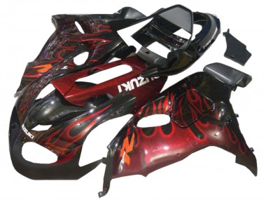 Affordable 1998-2003 Suzuki TL1000R Motorcycle Fairings - Glossy Black Red Flame Australia