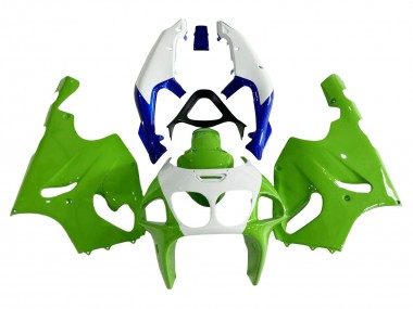 Affordable 1996-2003 Kawasaki ZX7R Motorcycle Fairings - White Green Blue Australia