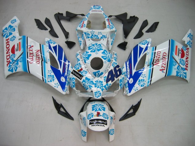 2004-2005 Honda CBR1000RR Motorcycle Fairings - White Blue Snow Nastro Azzurro 46 Australia