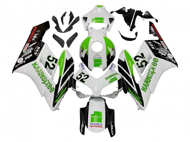 2004-2005 Honda CBR1000RR Motorcycle Fairings - White Green Glossy Black Hannspree 52 Australia