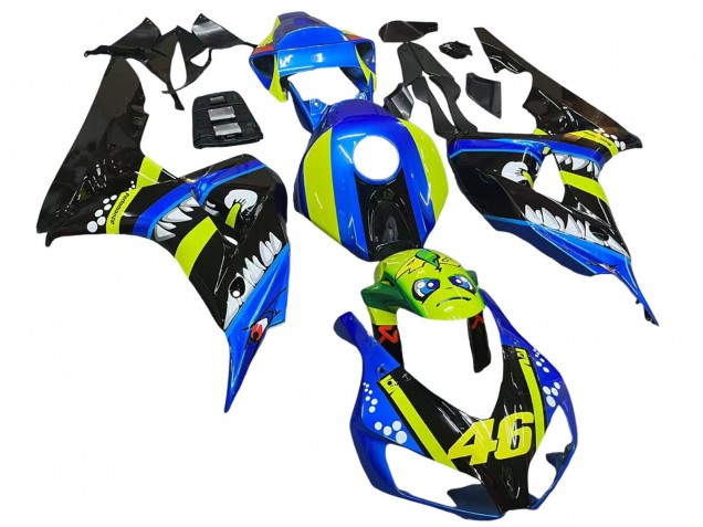 2006-2007 Honda CBR1000RR Motorcycle Fairings - Blue Fluorescent Green Glossy Black Shark 46 Australia
