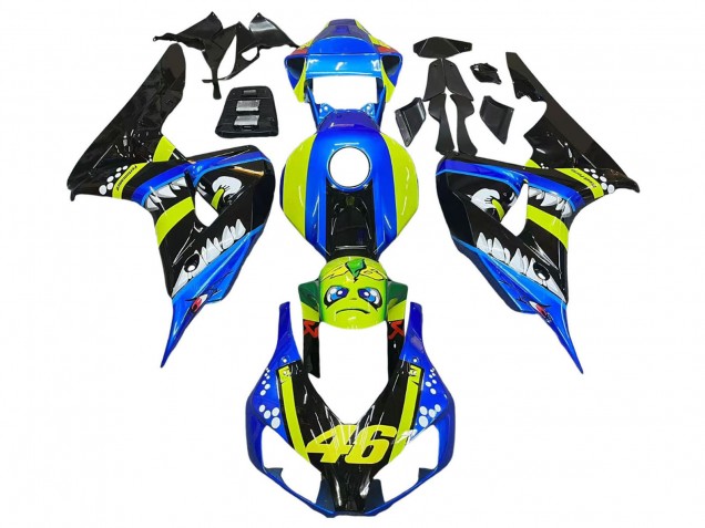 2006-2007 Honda CBR1000RR Motorcycle Fairings - Blue Fluorescent Green Glossy Black Shark 46 Australia