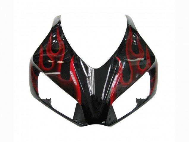 2006-2007 Honda CBR1000RR Motorcycle Fairing - Glossy Black Red Flame Australia