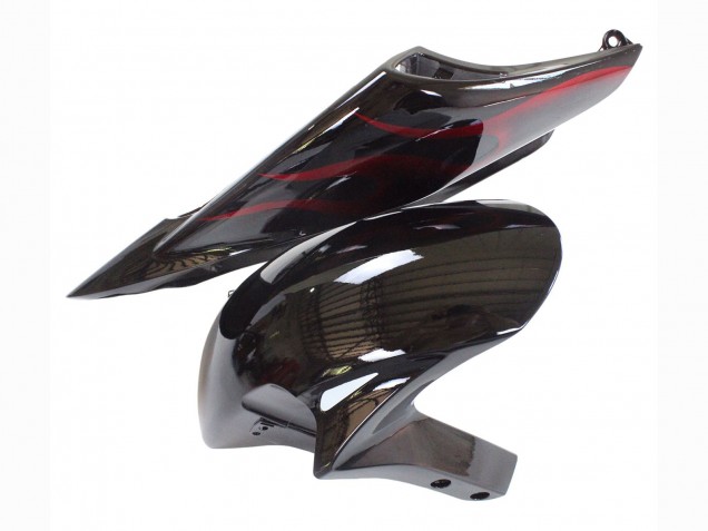 2006-2007 Honda CBR1000RR Motorcycle Fairing - Glossy Black Red Flame Australia