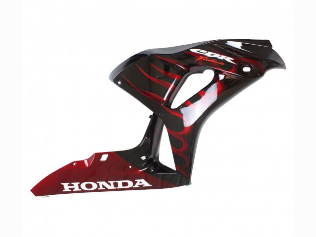 2006-2007 Honda CBR1000RR Motorcycle Fairing - Glossy Black Red Flame Australia