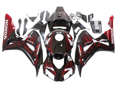 Affordable 2006-2007 Honda CBR1000RR Motorcycle Fairing - Glossy Black Red Flame Australia