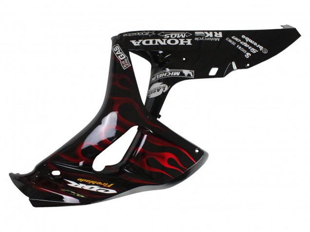 2006-2007 Honda CBR1000RR Motorcycle Fairings - Glossy Black Yellow Red Flame Australia