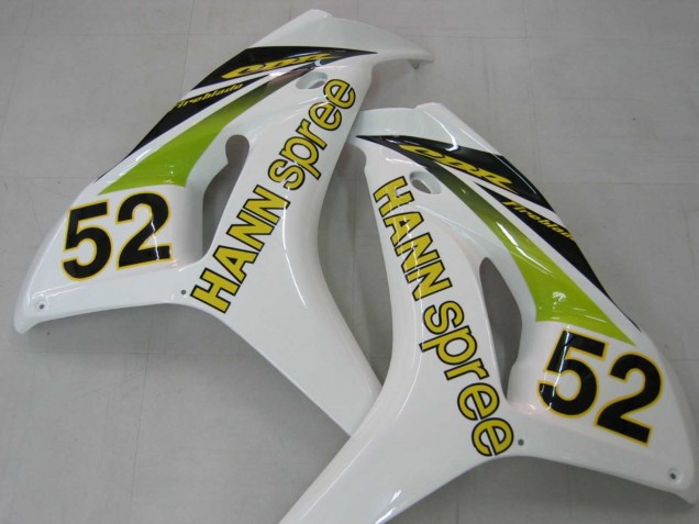 2006-2007 Honda CBR1000RR Motorcycle Fairings - White Green Glossy Black Hannspree 52 Australia