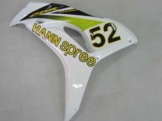 2006-2007 Honda CBR1000RR Motorcycle Fairings - White Green Glossy Black Hannspree 52 Australia