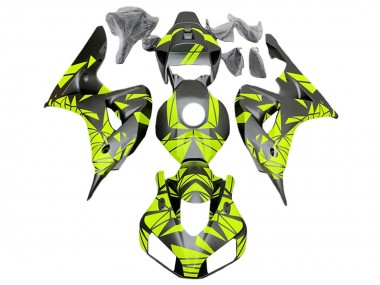Affordable 2006-2007 Honda CBR1000RR Motorcycle Fairings - Fluorescent Green Matte Black Australia