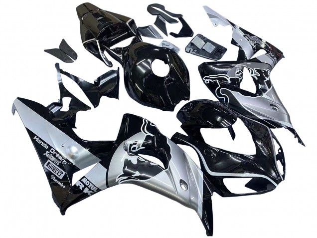 2006-2007 Honda CBR1000RR Motorcycle Fairings - Silver Glossy Black Red Bull Australia