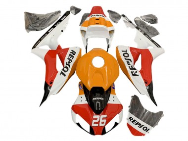 Affordable 2006-2007 Honda CBR1000RR Motorcycle Fairings - Orange White Red Black Glossy Repsol 26 Australia