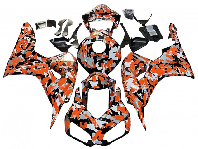 2006-2007 Honda CBR1000RR Motorcycle Fairings - Black Orange Silver Camouflage Australia