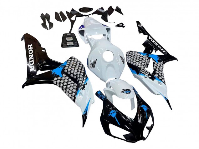2006-2007 Honda CBR1000RR Motorcycle Fairing - White Blue Glossy Black Australia